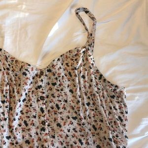 Floral button up tank with flare